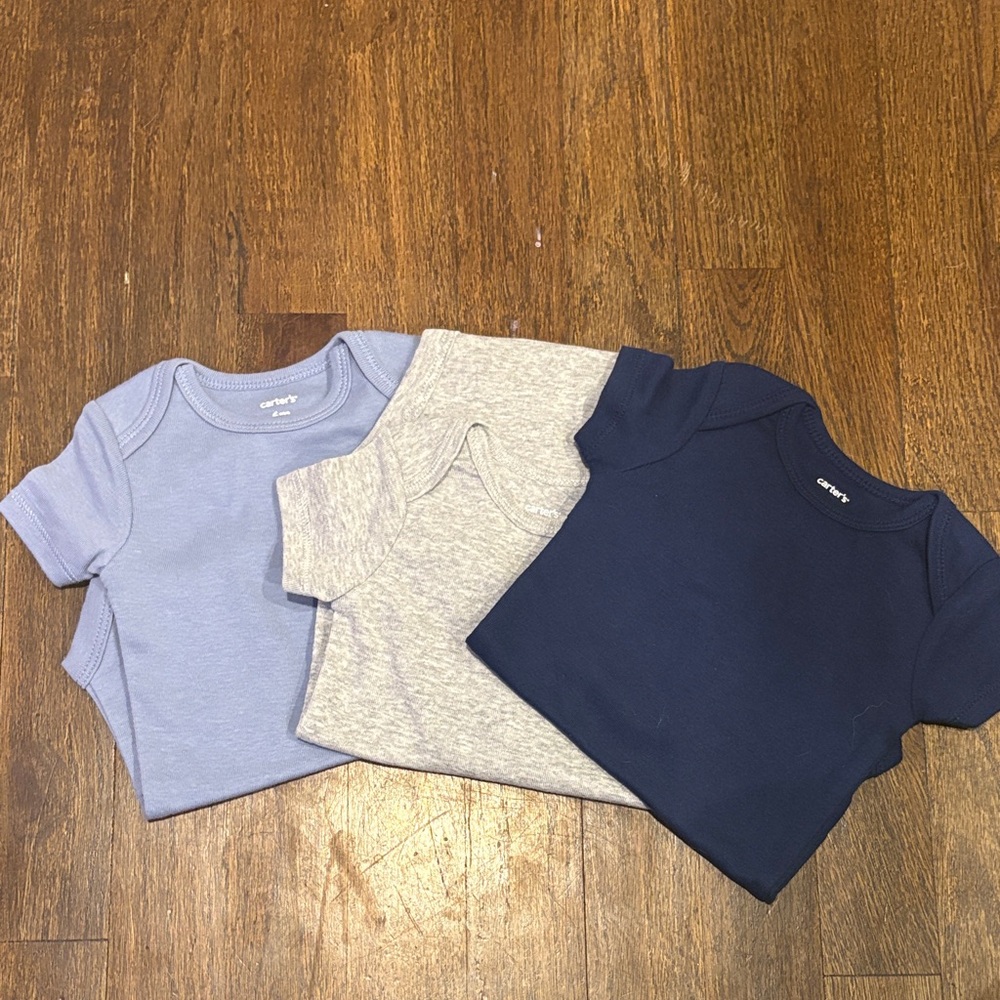 Carter's Short Sleeve Tees - Light Blue, Gray, Navy